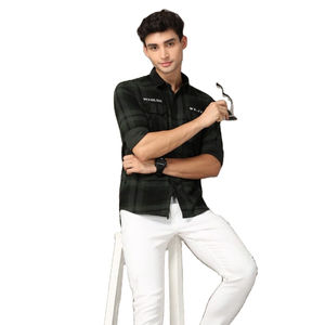 Camisas de franela de algodón 100% para hombre, alta calidad, superventas, gran stock, marca personalizada, OEM ODM, diseño informal de cuello de manga completa - Product Image 1