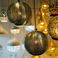 Lámpara Colgante Redonda Hecha a Mano de Metal y Vidrio, Decoración Artística, Lámpara de Noche Multicolor para Decoración Interior del Hogar