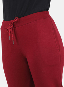 ชุดวอร์ม2ชิ้นสำหรับผู้หญิงสีแดงเข้มชุดวอร์มความยาวเต็มชุดมีฮู้ดและกางเกงวอร์ม2ชิ้น - Product Image 3