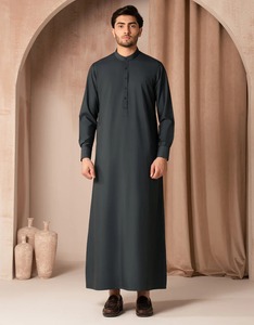 Ropa islámica más vendida hombres Thobe musulmán árabe Thobe venta al por mayor precio barato ropa islámica hombres Thobe Jubba para hombres - Product Image 2