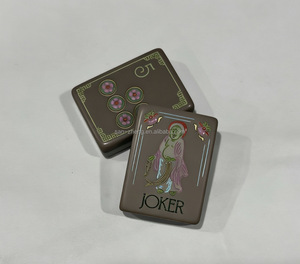 Mini jeu de mahjong chinois portable en acrylique, jeu familial de voyage - Product Image 1