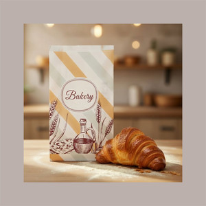 Classic Style White Greaseproof Kraft <b>Paper</b> Bag with Window 21x31 cm for Baked Goods Cakes Sugar 1000 Pieces Industrial Use - Product Image 1