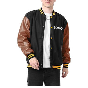 Chaquetas Varsity Personalizadas al por Mayor para Hombre 2025, Nuevo Diseño, MOQ Bajo, Transpirables, Cuello Alto, Logotipo Bordado en la Parte Delantera, 100% Lana - Product Image 1