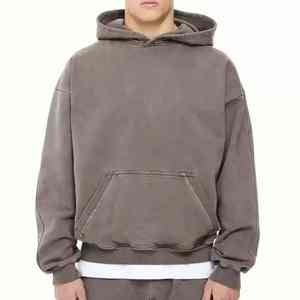 เสื้อฮู้ดดี้ทรงหลวมแบบดรอปโชลเดอร์ ผ้าฟลีซคอตตอน 100% คุณภาพดีที่สุด ผลิตตามสั่ง (OEM)  แบบซักกรด  สำหรับฤดูหนาว ผลิตในปากีสถาน - Product Image 1