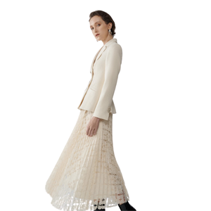 Meilleure vente Blazer à manches longues pour femmes Ensemble pour femmes BLAZER TWEED de forme classique en coton biologique Étiquettes personnalisées WHITEANT - Product Image 1