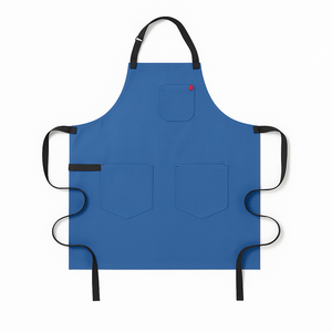 Tablier bleu avec trois poches et taille réglable pour la cuisine et l'usage quotidien - Product Image 1