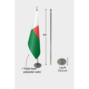 Drapeau officiel de Madagascar personnalisé 3x5 pieds pour intérieur, techniques d'impression numérique, matériaux en aluminium, coton, plastique, soie avec logo personnalisé - Product Image 6