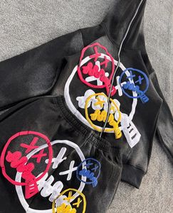 Venta al por mayor de otoño personalizado Puff estampado Sudadera con capucha pantalones cortos Diseño Logo Fleece Algodón Hombres Sudaderas con capucha Puff estampado hoodi para hombre - Product Image 5