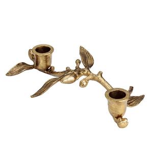 Bougeoir au design moderne doré haut de gamme Porte-pot en forme de branches en métal fait à la main pour Noël Personnalisable pour dessus de table - Product Image 1