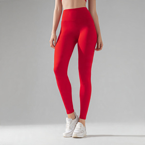 Leggings extensibles à séchage rapide pour femmes, contrôle du ventre et logo sur la taille, pantalons de sport pour femmes, vêtements de fitness pour femmes - Product Image 4