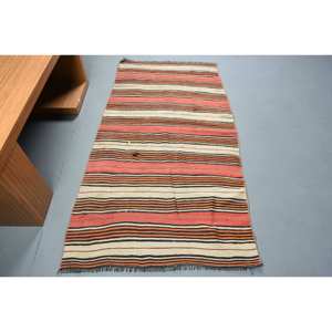 พรมขนสัตว์ลายเย็บปะสีส้มสีเบจคลาสสิกขนาด3.2 x 6FT ห้องโถงสี่เหลี่ยมตุรกีสำหรับทางเข้าห้องนั่งเล่นพรมหลังข้างเตียงทำจากยาง - Product Image 1