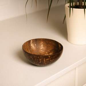 Bol à manger en bois de noix de coco écologique fait à la main et sans danger pour la cuisine ou la fête à la maison disponible dans toutes les tailles - Product Image 2