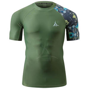 Nouveau T-shirt de compression de haute qualité, respirant, écologique, uni, personnalisable avec logo, col rond pour homme, couleur personnalisée - Product Image 2