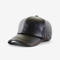 Casquette de baseball vintage de luxe pour homme en PU à 5 panneaux, style sportif urbain, avec finition vieillie, sangle réglable et tissu popeline