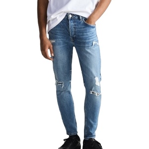 Nouvelle arrivée de pantalon en jean pour hommes décontracté délavé vente en gros OEM coupe ajustée à bas prix orienté vers l'exportation qualité personnalisée - Product Image 1