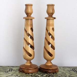 Support de bougie en bois massif finition naturelle, écologique, pour la décoration de Noël, éclairage de bougies, maisons, hôtels, restaurants, luxe - Product Image 2