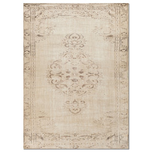 Tapis Vintage Vert en Laine Noué à la Main, Motif Médaillon Abstrait pour Salon, Couloir, Formes Rectangulaires et en Puzzle Pae-6480(Fr) - Product Image 1