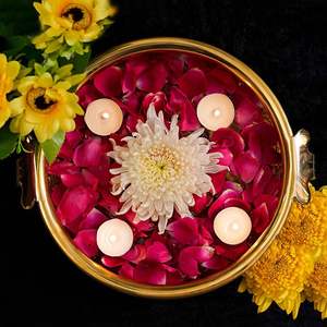 Vintage handcrafted Metal Urli with antique polish ideal for <b>floating</b> <b>candles</b> during evening home decoration - Product Image 4