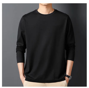 เสื้อยืดผู้ชาย แขนยาว คอกลม ผ้าฝ้าย 100% สไตล์เกาหลี ทรงเข้ารูป ใส่สบาย ระบายอากาศดี เหมาะสำหรับฤดูใบไม้ผลิและฤดูใบไม้ร่วง - Product Image 2