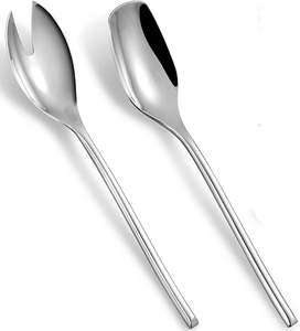 High Grade 304 SS Food Grade Stainless Steel Big Table Dinner Salad Serving Dinnerware Cutlery Serving Salad <b>Soup</b> <b>Spoon</b> & Fork - Product Image 1