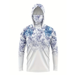Sudadera con Capucha Personalizada de Secado Rápido y Transpirable con Estampado por Sublimación, MOQ Bajo, 100% Poliéster, Protección UPF 50, Unisex, para Pesca - Product Image 2