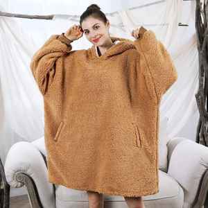 Sudadera Cálida de Invierno, Ropa de Dormir Larga, Ropa de Casa para Adultos, Sudadera con Capucha de Franela Gruesa, Manta Usable con Peso Extra Grande - Product Image 2