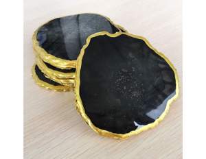 Luxury Flower Epoxy Resin Coasters With Gold Foil Decorative Epoxy Resin Coasters Plate Crafts Epoxy Resin Coasters Tablemats - Product Image 4