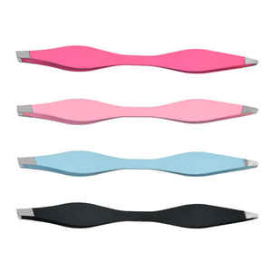 Pince à sourcils professionnelle en acier inoxydable à double extrémité 2 pointes pointues inclinées double face Double bord - Product Image 5