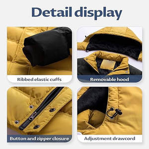 เสื้อโค้ทผ้าสักหลาดสำหรับผู้ชาย, เสื้อโค้ทผ้ากำมะหยี่บุนวมผ้าไนลอนกันน้ำสำหรับฤดูหนาว - Product Image 5