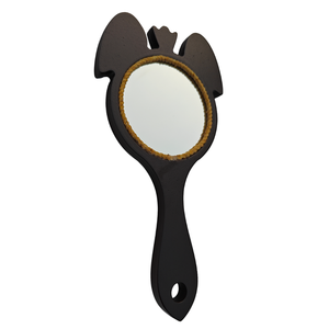 Espejo de Mano con Forma de Hada, con Marco de Madera y Pintura Rústica, Espejo de Vanidad Duradero para Maquillaje, Cuidado de la Piel y Viajes - Product Image 6