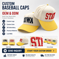 Casquette de baseball snapback à 5 panneaux bicolore personnalisée Olelon avec broderie 3D, logo blanc, 100 % coton, casquette de sport personnalisée type trucker