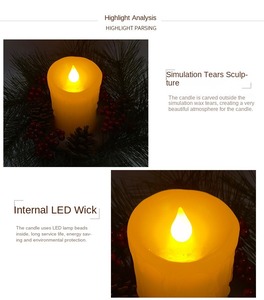 TOOWIN Christmas Tearing <b>Candles</b>, Flat-Mouthed Paraffin Led Simulated Electronic <b>Candles</b>, Christmas Decorative <b>Candles</b> - Product Image 4