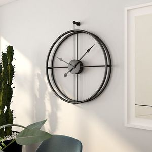 Relojes de pared de cuarzo de metal grandes y elegantes con diseño Art Deco moderno y estilo antiguo para decoración de pared de sala de estar u oficina - Product Image 1
