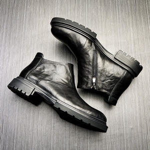 Chaussures de travail en cuir de vache durable avec doublure anti-odeur et absorption des chocs, chaussures décontractées pour hommes, chaussures de tous les jours - Product Image 2