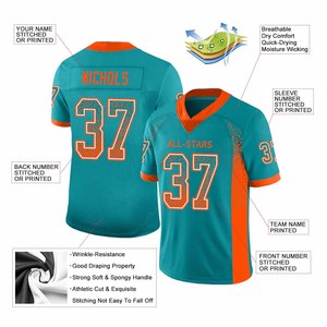 Camiseta de fútbol americano para jóvenes y adultos, ropa deportiva de equipo, camiseta de poliéster transpirable con mangas cortas, característica de talla grande - Product Image 4