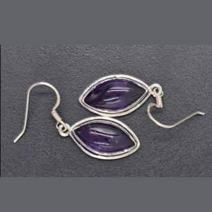 Boucles d'oreilles en améthyste pour femmes faites à la main Bijoux en pierres précieuses en argent sterling 925 - Product Image 1