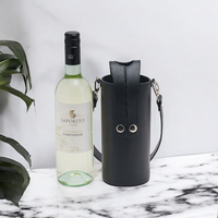 Porte-bouteille à vin réutilisable en cuir véritable fait main de qualité supérieure, isolé, portable, toutes saisons, vintage, pour pique-nique en plein air