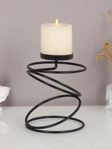 Modern Design Premium Quality Metal Candleholder with Black Powder Coated Finished with Round Shape Design Candle Holder - Product Image 3