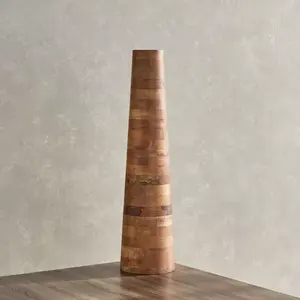 Vase en bois haut, décoration minimaliste, art de tournage du bois artisanal, accent d'intérieur moderne, matériau naturel, élégant et sculptural - Product Image 2