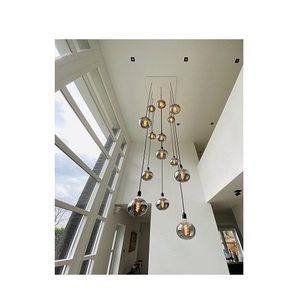 High Ceiling Decoration Warm Cold Color Led Drop Hanging <b>Lamp</b> Living Room Hall Lighting Long Stairwell Chandelier - Product Image 1