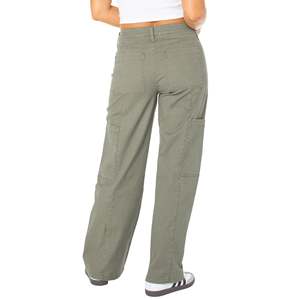 Pantalones casuales con múltiples bolsillos para mujer, estilo de moda callejera, pantalones vaqueros de mezclilla de pierna ancha vintage de gran tamaño, pantalones cargo holgados, pantalones para mujer - Product Image 3