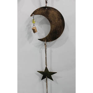 Ensemble de 5 carillons éoliens bohèmes antiques en fer recyclé de 8 pouces, avec soleil, lune et étoile, attrape-vent, cadeau commémoratif - Product Image 4