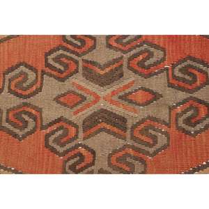 Grand tapis turc vintage 4,8x10,2 pi (146x311 cm), tapis à carreaux orange - Product Image 4