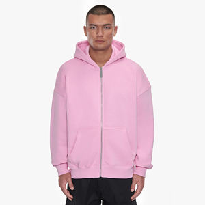 Sweat à capuche surdimensionné pour homme, personnalisé OEM, de haute qualité, en coton et polyester, à manches longues, avec fermeture éclair avant et poches, idéal pour l'hiver - Product Image 1