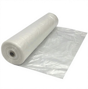 PE Construction Film, Waterproof Vapor Barrier, Concrete Curing &amp; Renovation Dustproof Builders <strong>Sheeting</strong> Black White Clear - Product Image 5