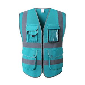 เสื้อกั๊กนิรภัย Hi VIS ชุดทำงานผ้าโพลีเอสเตอร์สามารถปรับแต่งได้วัสดุสะท้อนแสงกันน้ำมีโลโก้ที่สามารถปรับแต่งได้ - Product Image 2