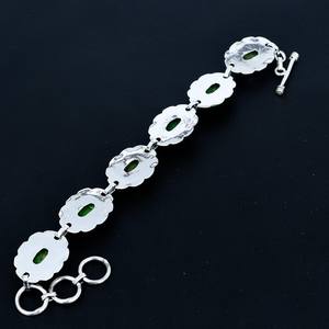 Green Turquoise 925 Sterling Silver Luxury Charm Bracelet Adjustable Handmade GIA Certified Jewelry for Anniversary <b>Gifts</b> - Product Image 6