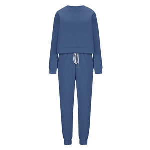 Ensemble sweatshirts et pantalons de survêtement pour femmes coupe ajustée de couleur violette ensemble de sweatshirts et pantalons de saison d'hiver à la mode - Product Image 5