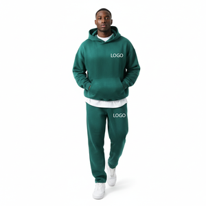 OEM Vintage Sun Fade Joggers <b>Men</b> Clothes 2 Piece Set <b>Men's</b> Cotton Fleece Heavyweight GSM Sweat suit <b>Green</b> <b>Tracksuits</b> for <b>Men</b> - Product Image 1