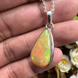 Pendentif classique fait main 925 bijoux solides pour femmes 925 argent Sterling opale pierre précieuse Boho Style pendentif cadeau pour soeur - Product Image 3